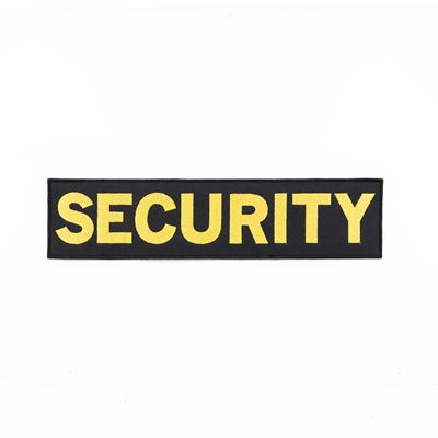 Naszywka SECURITY duża CZARNA z żółtą nicią VELCRO