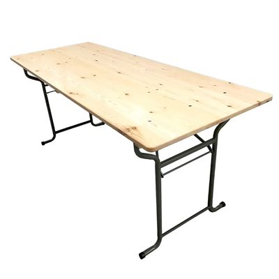Stół BRITSKÝ drewniany MASIV blat 190x73cm składane metalowe nogi