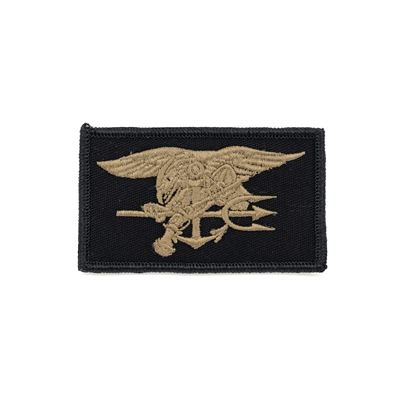 Naszywka NAVY SEAL velcro CZARNA ze COYOTE haftem