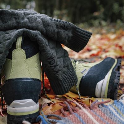 Grube, dwuwarstwowe skarpety z wełny merynosowej FORCE z jonami srebra ZIELONE