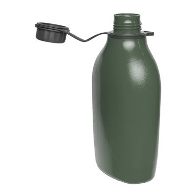 Plastikowa butelka EXPLORER 1 l z karabińczykiem – zielone wieczko