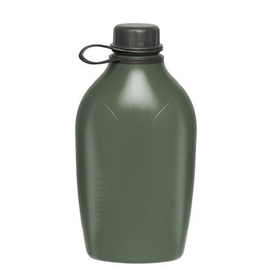 Plastikowa butelka EXPLORER 1 l z karabińczykiem – zielone wieczko