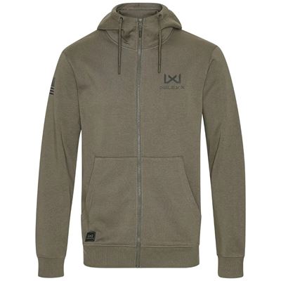 Bluza z kapturem zip WX URBAN zielone logo ZIELONA