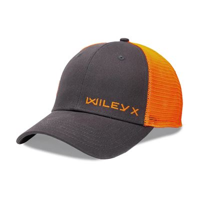 Czapka baseballowa z POMARAŃCZOWYM poziomym logo WILEY X SZARA/POMARAŃCZOWA