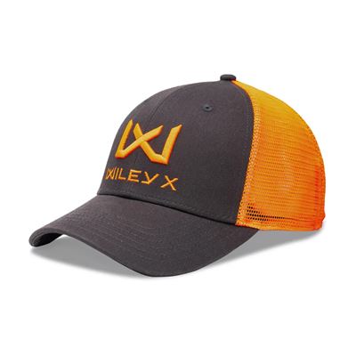 Czapka baseballowa POMARAŃCZOWE logo WILEY X SZARA/POMARAŃCZOWA