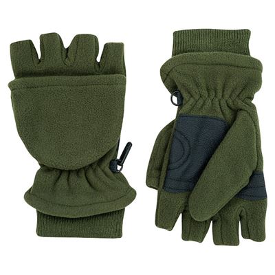 Rukavice fleece SHOOTERS UNI kombi s výstuží ZELENÉ