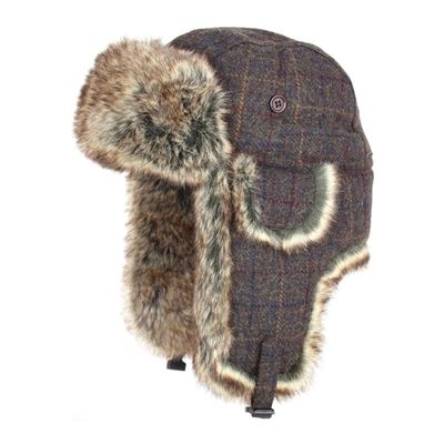 Skóra jagnięca WOOL TRAPPER plaid BLACK