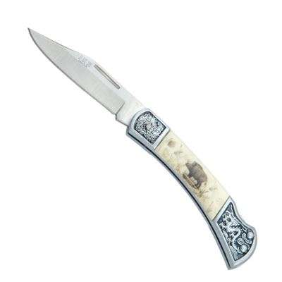 Nóż zamykający dekor - dzik 15 cm
