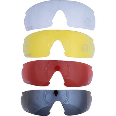 Okulary sportowe GP zestaw w etui 4 sztuki szkieł