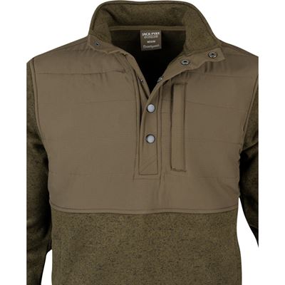 Bluza SNAP NECK fleece ZELENÁ