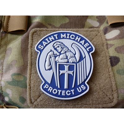 Naszywka SANKT MICHAEL plastikowy rzep NIEBIESKI