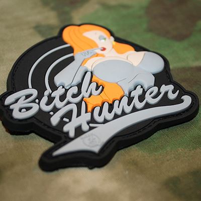 Naszywka BITCH HUNTER plastikowa VELCRO ciemna