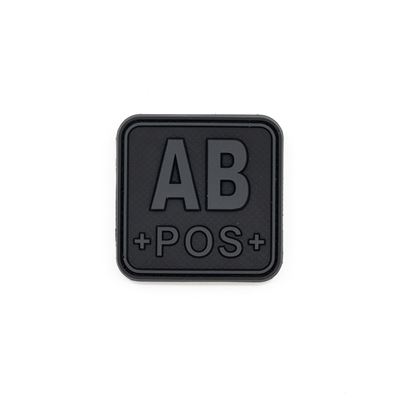 Plaster grupy krwi AB+ POS z plastikowym rzepem BLACK