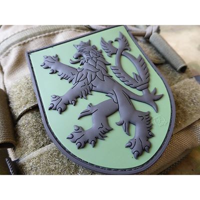 Naszywka czeski lew plastikowy rzep ZIELONY