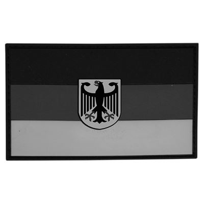 Naszywka flaga NIEMCY z orłem plastikowy rzep SZARY