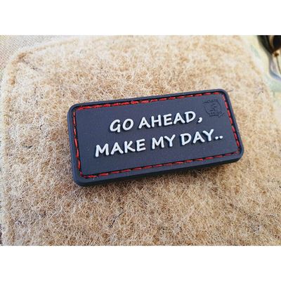 Naszywka GO AHEAD, MAKE MY DAY na rzep z tworzywa sztucznego