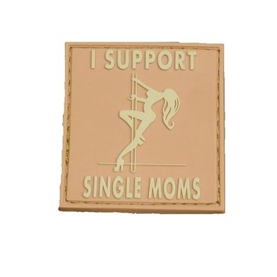 Naszywka I SUPPORT SINGLE MOMS plastikowa z rzepem DESERT