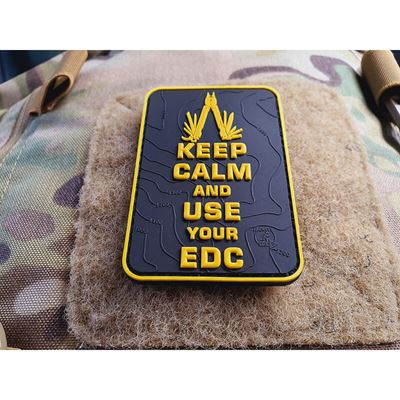 Naszywka KEEP CALM AND USE YOUR EDC z rzepem CZARNA/ŻÓŁTA JACKETS TO GO JTG-KCN-SYB 3