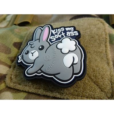 Naszywka KISS MY SOFT ASS plastikowy duży rzep