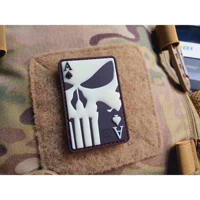 PUNISHER ACE OF SPADES velcro GLOW IN THE DARK reverse