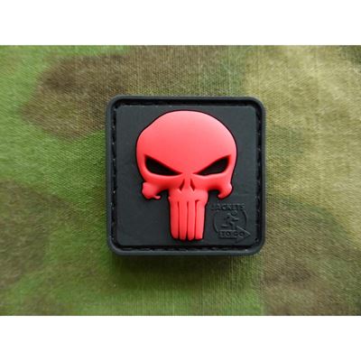 Plastikowa naszywka PUNISHER BLACK/RED