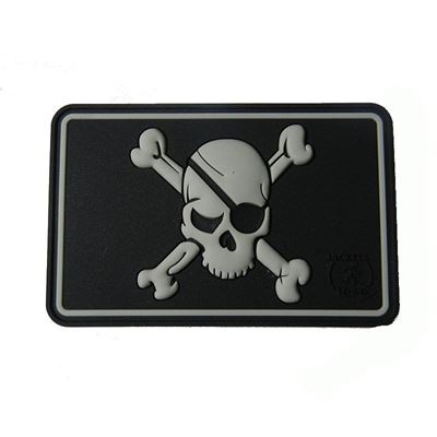 Plastikowa naszywka PIRATE /FLAG/ CZARNO-BIAŁA