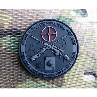 Naszywka SNIPER DEATH SPADE plastikowy rzep BLACK