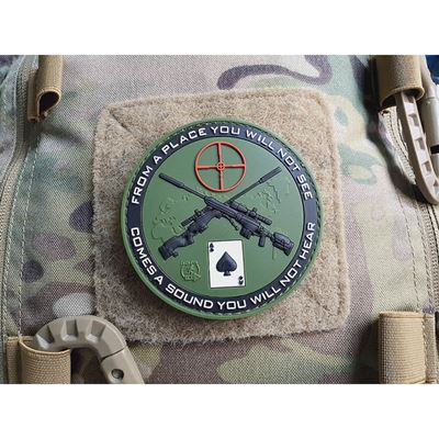 Naszywka SNIPER DEATH SPADE plastikowy rzep GREEN