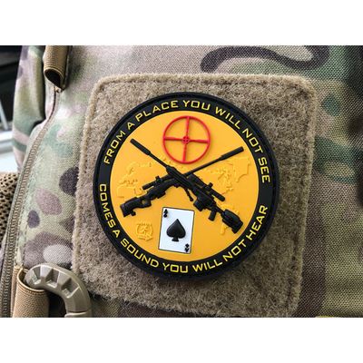 Naszywka SNIPER DEATH SPADE plastikowy rzep KOLOR