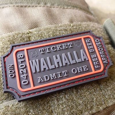 Naszywka WALHALLA TICKET BEER na rzep z tworzywa BLACK/RED
