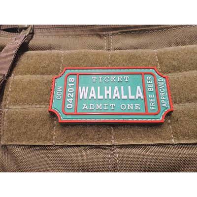 Naszywka WALHALLA TICKET BEER rzep plastikowy ZIELONY
