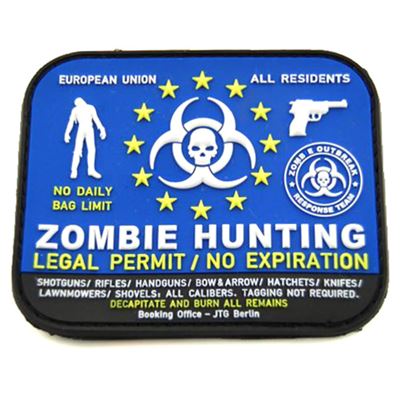 Naszywka ZOMBIE HUNTING plastikowa VELCRO
