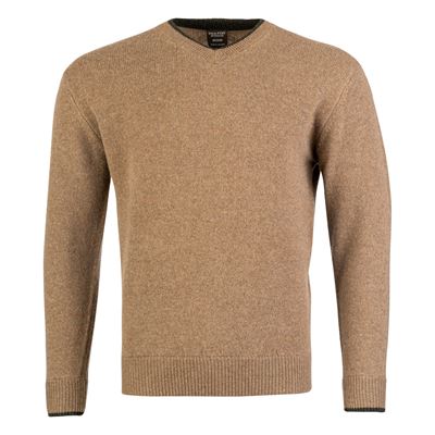 Sweter ASHCOMBE z dekoltem w kształcie litery V z wełny jagnięcej BARLEY
