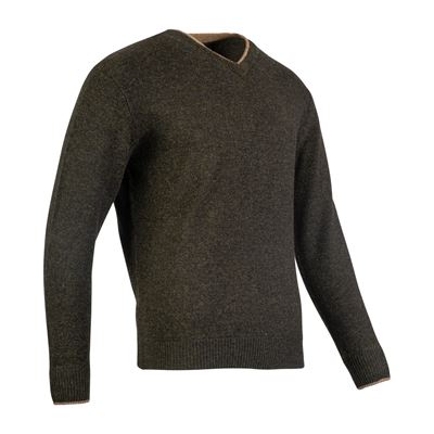 Sweter ASHCOMBE z dekoltem w kształcie litery V z wełny jagnięcej ZIELONY JACK PYKE JVNECASHDO 3
