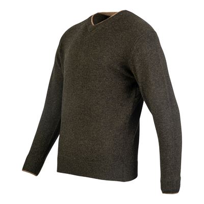Sweter ASHCOMBE z dekoltem w kształcie litery V z wełny jagnięcej ZIELONY JACK PYKE JVNECASHDO 4
