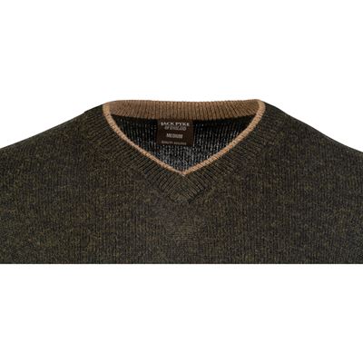 Sweter ASHCOMBE z dekoltem w kształcie litery V z wełny jagnięcej ZIELONY JACK PYKE JVNECASHDO 5
