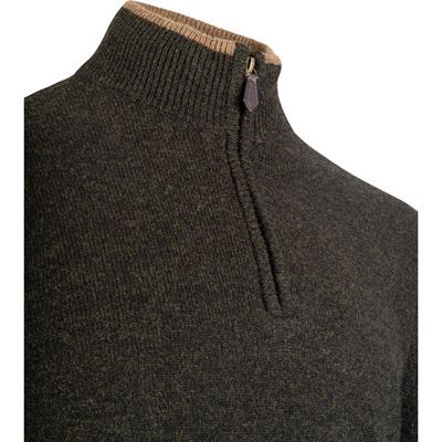 Sweter ASHCOMBE z zamkiem błyskawicznym, wełna jagnięca DARK OLIVE JACK PYKE JZKNITASHDO 5