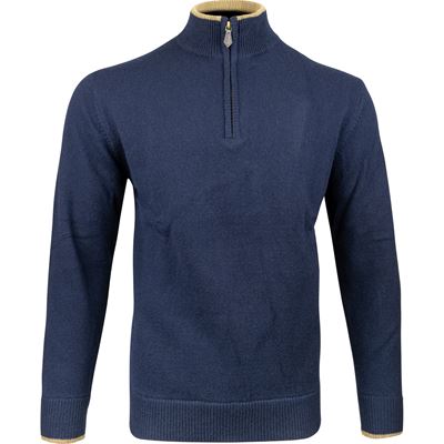 Sweter ASHCOMBE z zamkiem błyskawicznym, wełna jagnięca NAVY BLUE