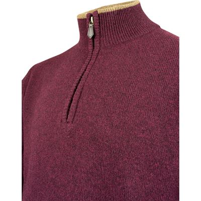 Sweter ASHCOMBE z zamkiem błyskawicznym z wełny jagnięcej PLUM