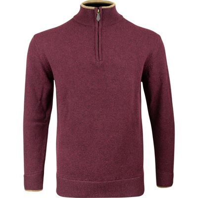 Sweter ASHCOMBE z zamkiem błyskawicznym z wełny jagnięcej PLUM