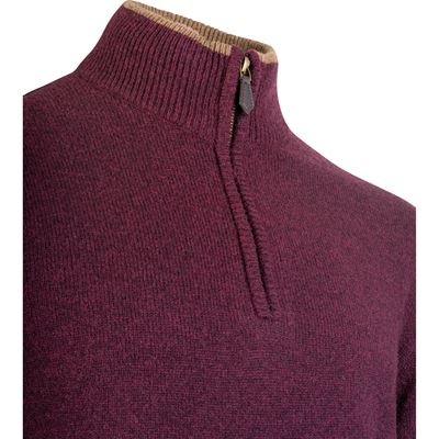 Sweter ASHCOMBE z zamkiem błyskawicznym, wełna jagnięca PLUM JACK PYKE JZKNITASHPL 5