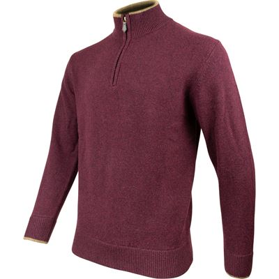 Sweter ASHCOMBE z zamkiem błyskawicznym z wełny jagnięcej PLUM