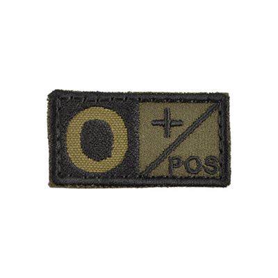 Plaster grupy krwi 0 POS VELCRO GREEN