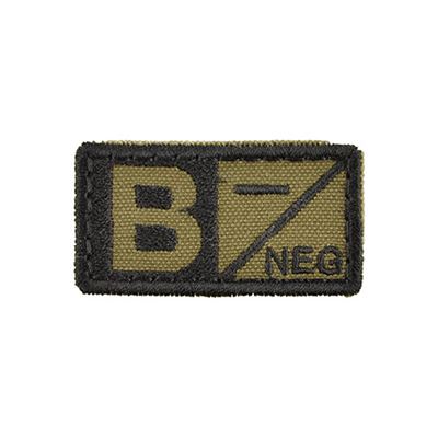Plaster z grupą krwi B NEG VELCRO GREEN