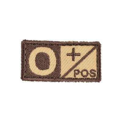 Patch grupa krwi 0 POS VELCRO SAND