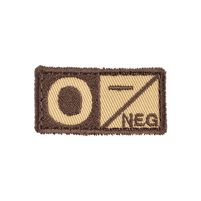 Patch grupa krwi 0 NEG VELCRO SAND