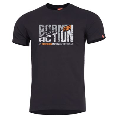 Koszulka BORN FOR ACTION CZARNA