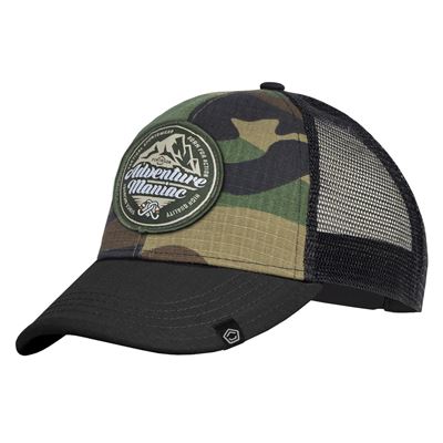 Czapka z siatką ADVENTURE MANIAC WOODLAND/BLACK