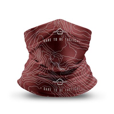 SKIRON TOPOGRAPHIC anatomicznie ukształtowany ocieplacz szyi MAROON RED