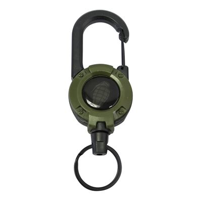 Brelok do kluczy HEAVY DUTY ze zwijanym karabińczykiem GREEN